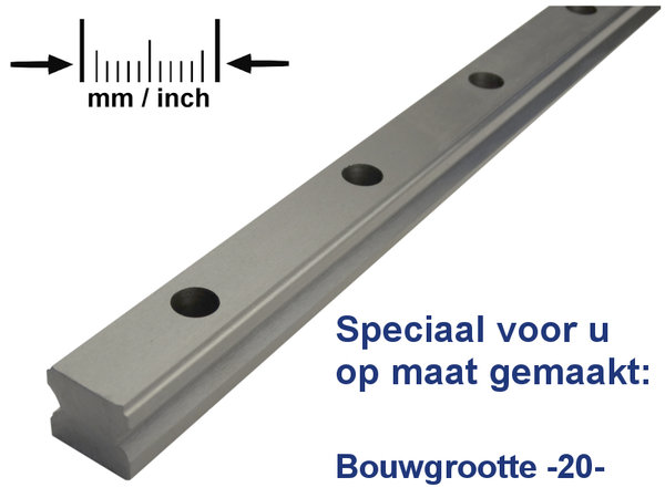 Profielrail -20-, lengte van 1001 mm tot en met 1240 mm
